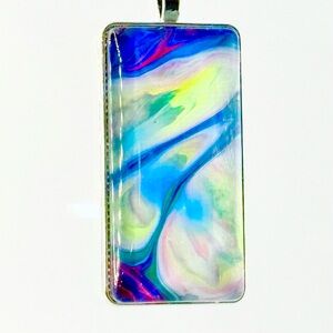 Vibrant Multicolor Swirl Pendant Necklace